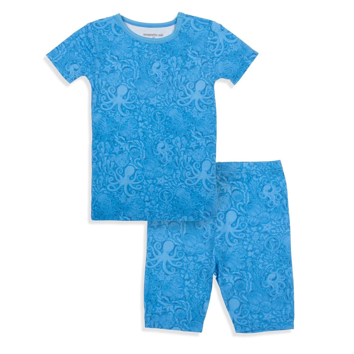2 Piece Pajama (Short Sleeve) - Seas the Day Magnetic (Blue)