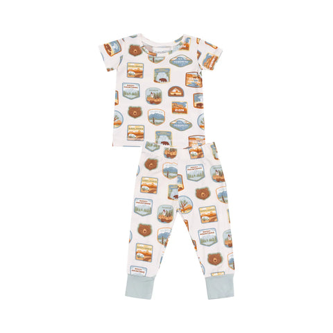2 Piece Pajamas (Short Sleeves) - National Park Patches