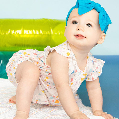 Last One - Size 18/24M: Tank Romper (Magnetic) - Sky's the Limit Ruffles