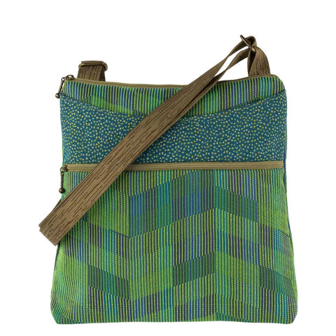 Spree Crossbody Bag - Chevron Green