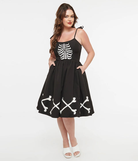 Dress - Glow in the Dark Bead Spaghetti Strap with Rectangle Skirt