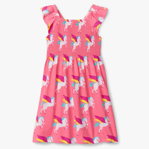 Smocked Dress - Bubblegum Pegusus