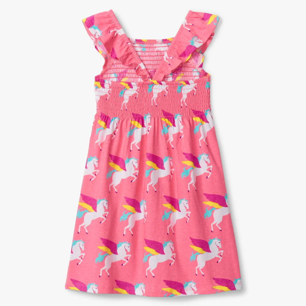 Smocked Dress - Bubblegum Pegusus