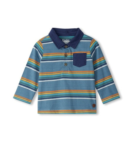 Polo Tee - Bluestone Stripe