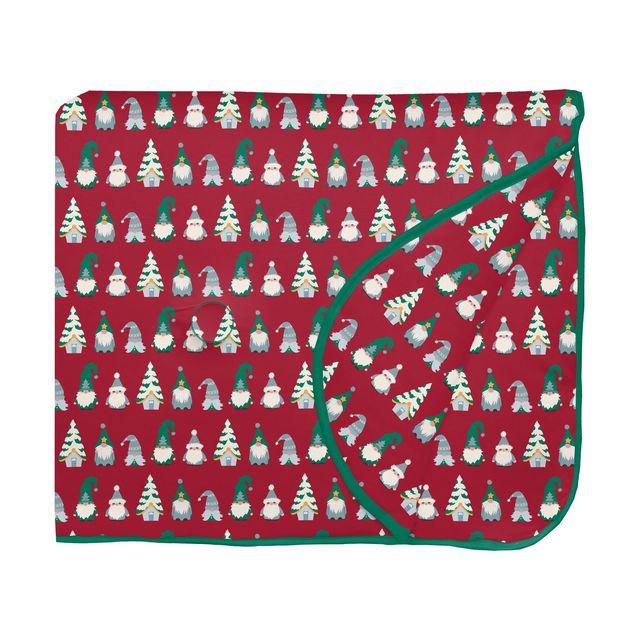 Fluffle Throw Blanket with Embroidery - Crimson Gnomes