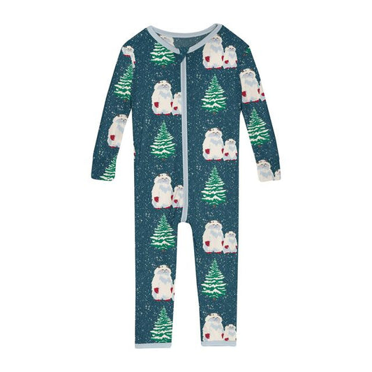 Coverall/Convertible Sleeper (Zipper) - Peacock Yeti