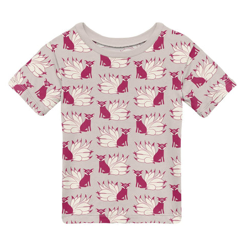 Easy Fit Crew Neck Tee (Short Sleeve) - Latte Kitsune
