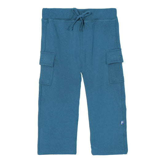 Fleece Cargo Sweatpants - Cerulean Blue