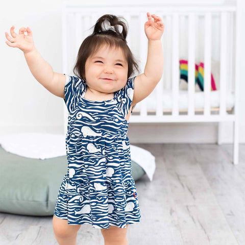 Dress + Diaper Cover (Magnetic) - Whale Hello There