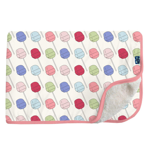 Toddler Blanket with Sherpa Backing - Lula's Lollipops