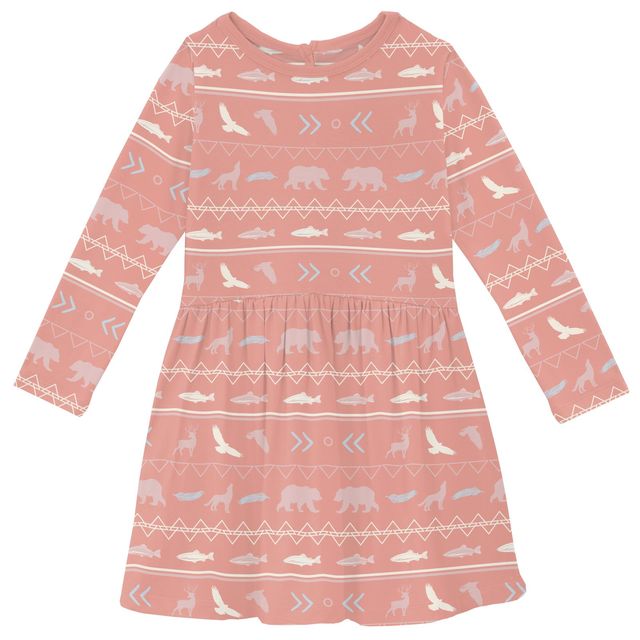 Twirl Dress (Long Sleeve) - Blush Native Tribal Lore