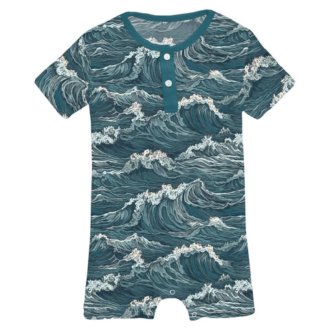 Henley Romper (Short Sleeve) - Oceanic