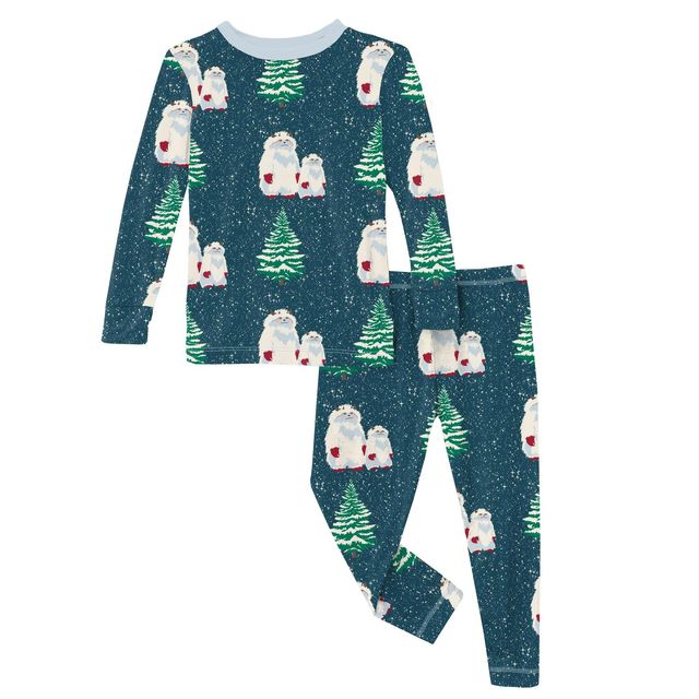 2 Piece Pajama Set (Long Sleeve) - Peacock Yeti