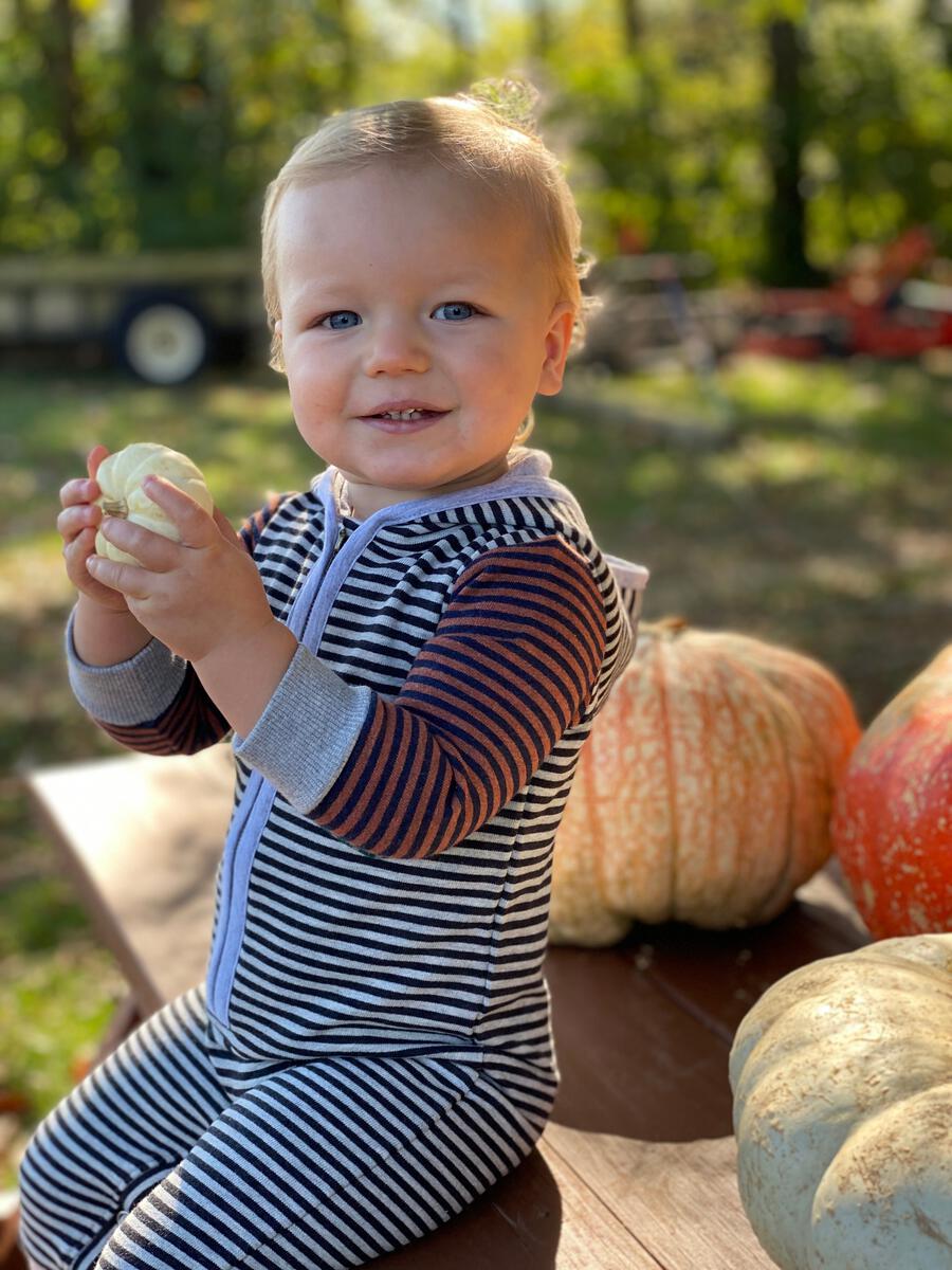 Blaine Hooded Romper - Navy/Grey Hooded Multistripe