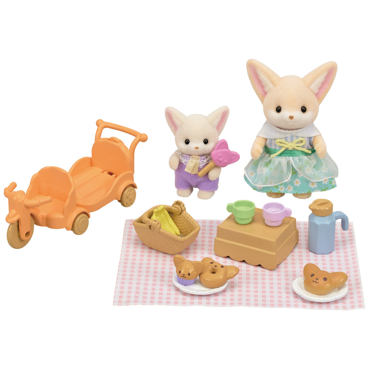Calico Critters - Sunny Picnic Set: Fennec Fox Sister & Baby
