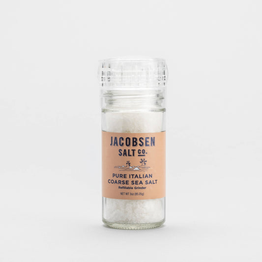 Glass Salt Grinder - Pure Italian Coarse Sea Salt