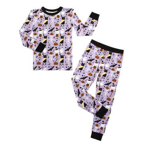 2 Piece Pajama (Long Sleeve) - Spooky Cute Purple