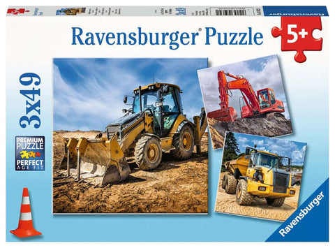 Puzzle Set - Diggers at Work (3 x 49pc)