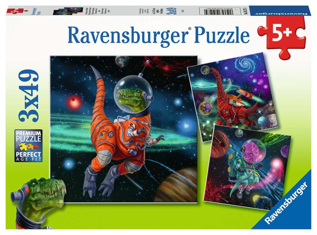 Puzzle Set - Dinosaurs in Space (3 x 49pc)