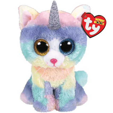 Stuffed Animal - Beanie Boo Heather Cat with Horn 13"