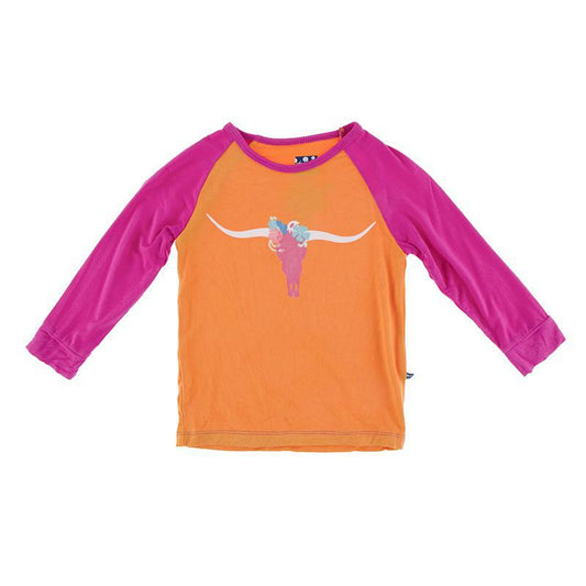 Tailored Fit Raglan Tee (Long Sleeve) - Apricot Long Horn