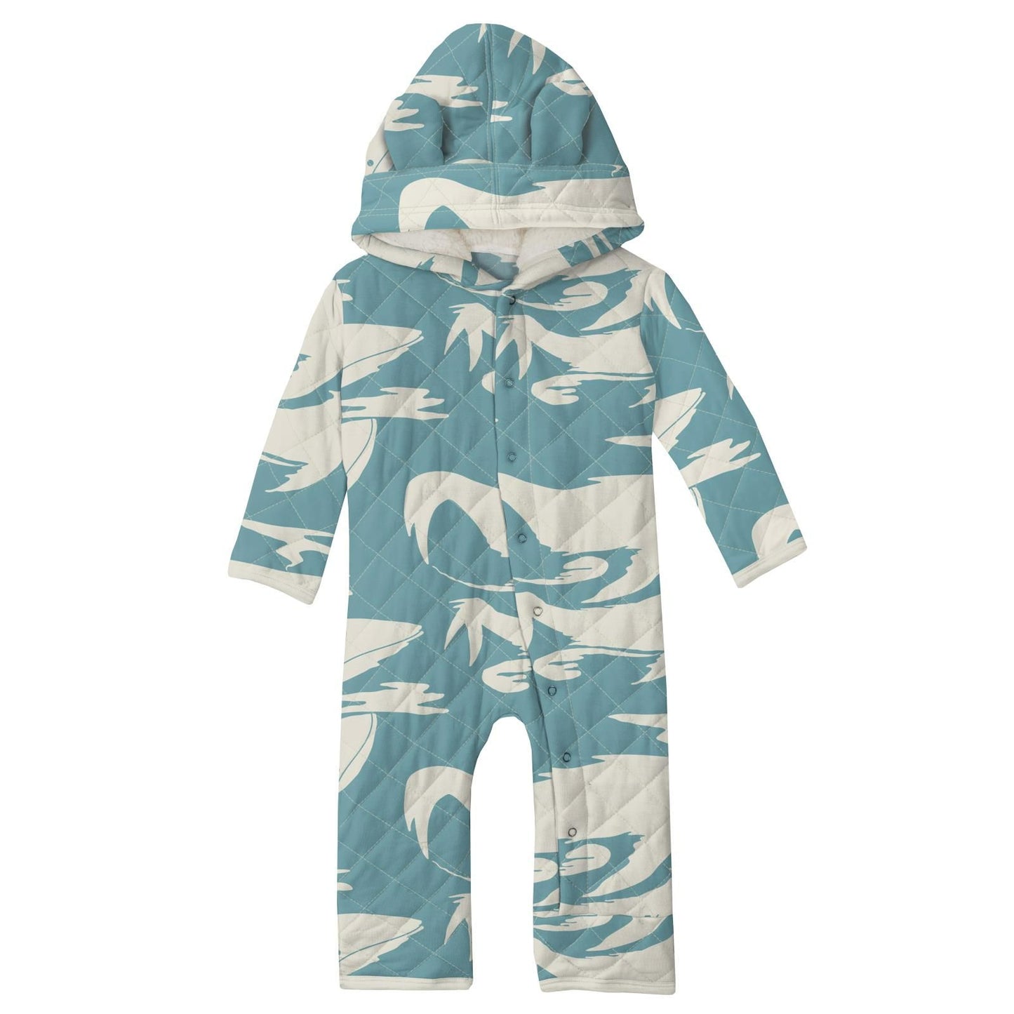 Quilted Hoodie Coverall - Glacier Cloud Whales