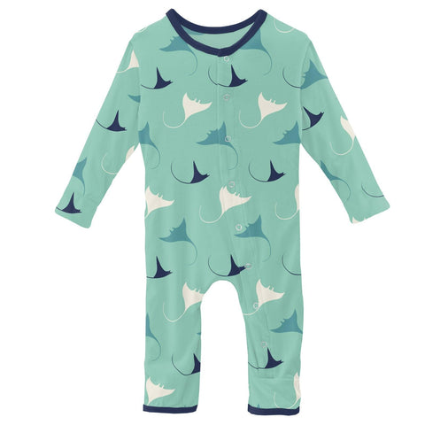 Coverall (Snaps/Zipper) - Glass Manta Ray
