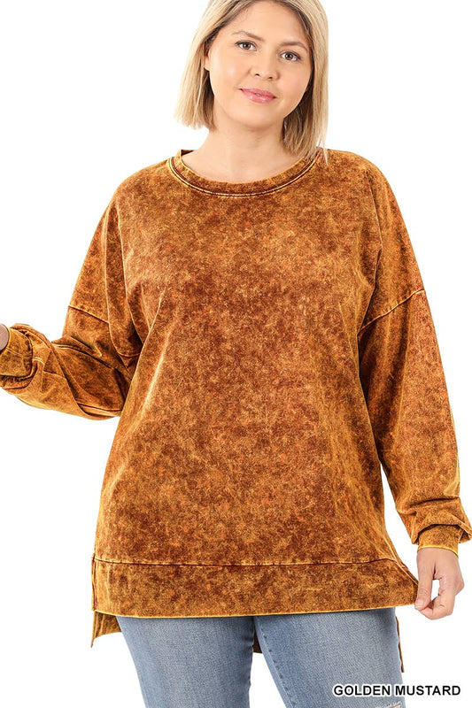 Tunic (Plus Size) - Mineral Wash Golden Mustard