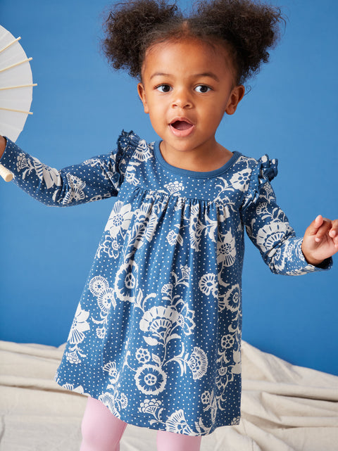 Mighty Mini Baby Dress (Long Sleeve) - Vintage Floral and Dots
