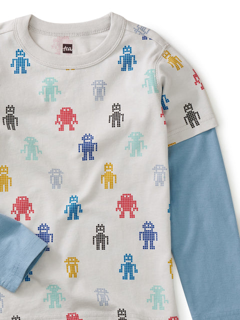 Layered Tee (Long Sleeve) - Pixel Robots
