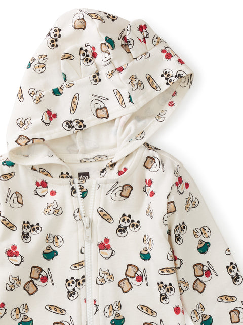 Hooded Baby Romper With Ears - Animals Cafe