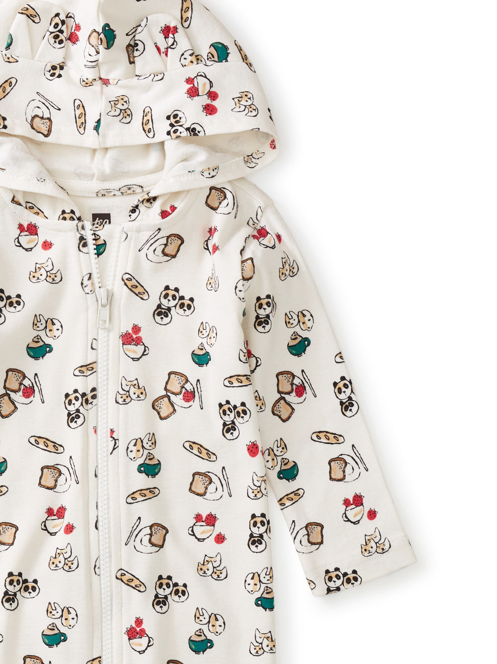 Hooded Baby Romper With Ears - Animals Cafe
