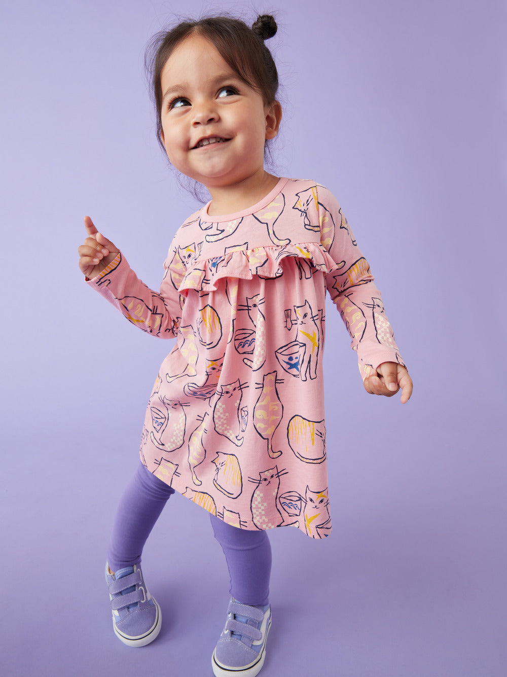 Ruffle Empire Baby Dress - Cat Cafe