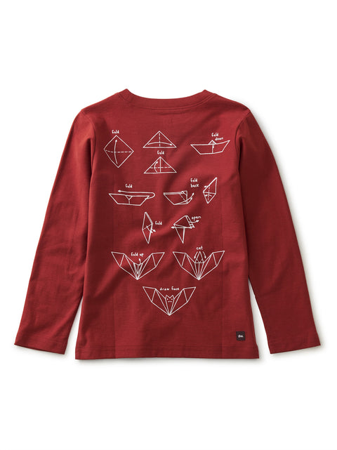 Graphic Tee (Long Sleeve) - Origami Bats (Glow in the Dark)