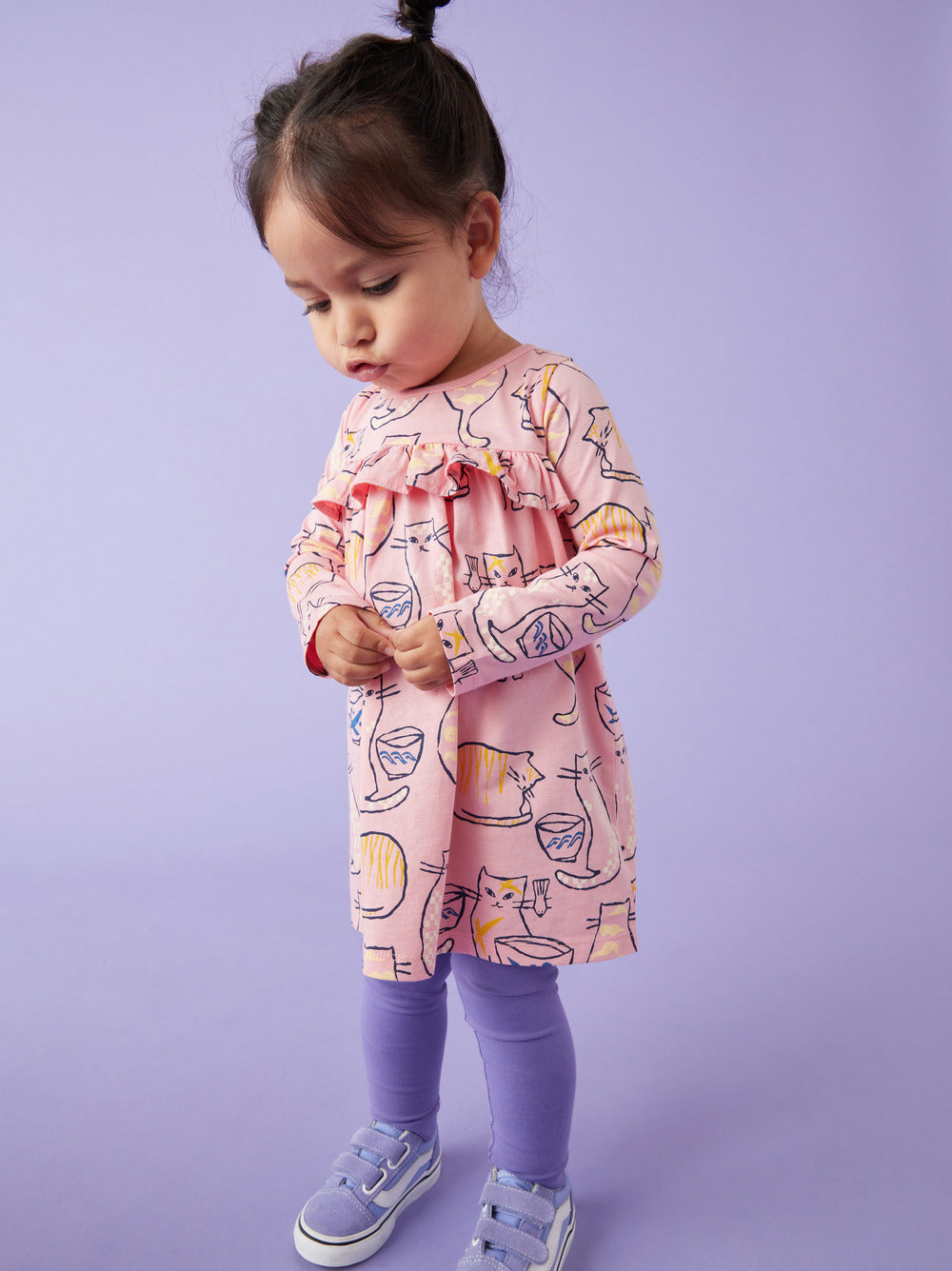 Ruffle Empire Baby Dress - Cat Cafe