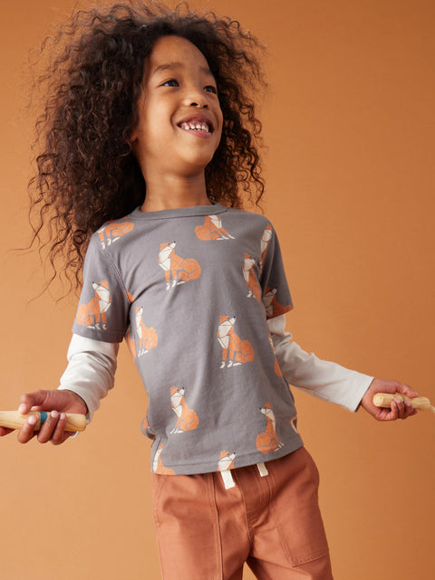 Layered Tee (Long Sleeve) - Origami Shiba