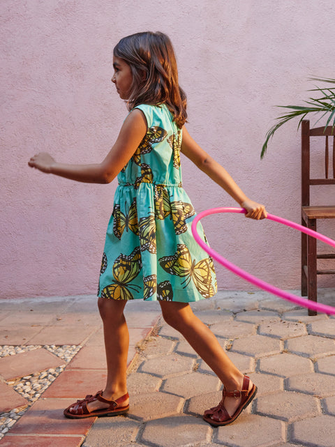 Sleeveless Skirted Dress - Monarch Migration