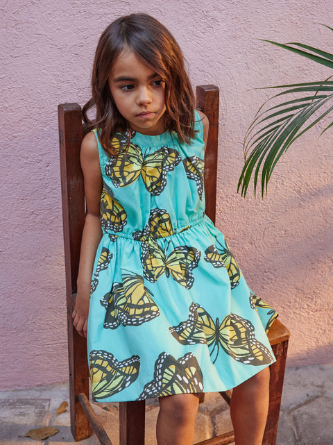 Sleeveless Skirted Dress - Monarch Migration