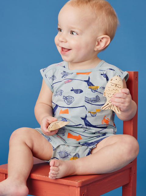 Shoulder Snap Pocket Romper - Armando & Amanda Fonesca Collab