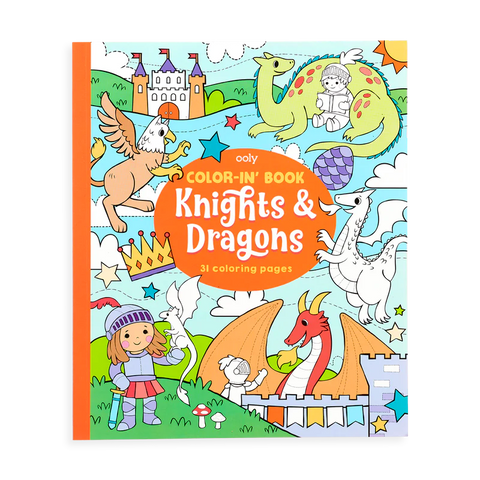 Color-in' Book - Knights & Dragons