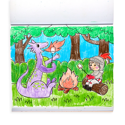 Color-in' Book - Knights & Dragons