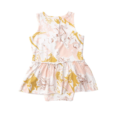 Onesie With Skirt (Tank) - Pink Marble