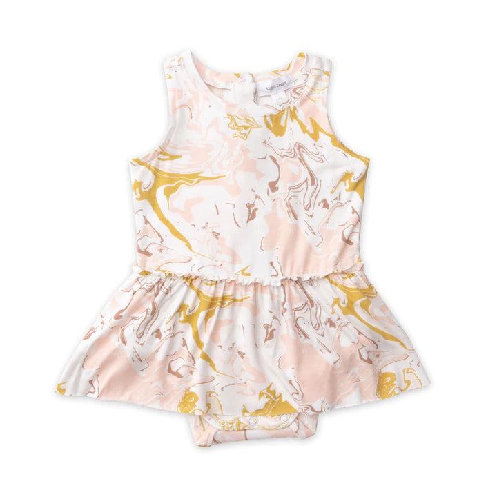 Onesie With Skirt (Tank) - Pink Marble