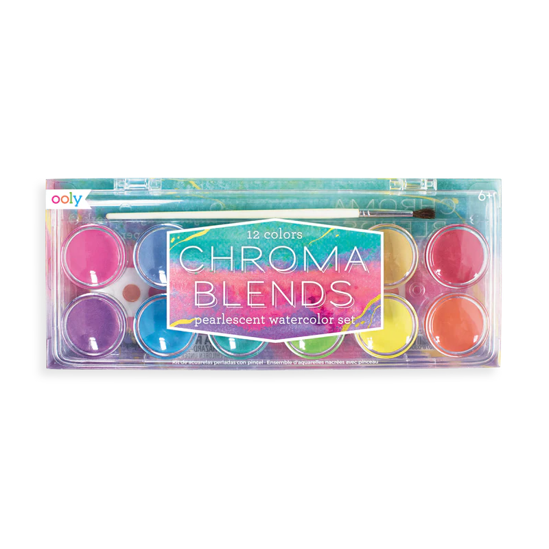 Chroma Blends - Pearlescent Watercolor Gift Set With Pad (12 Colors)