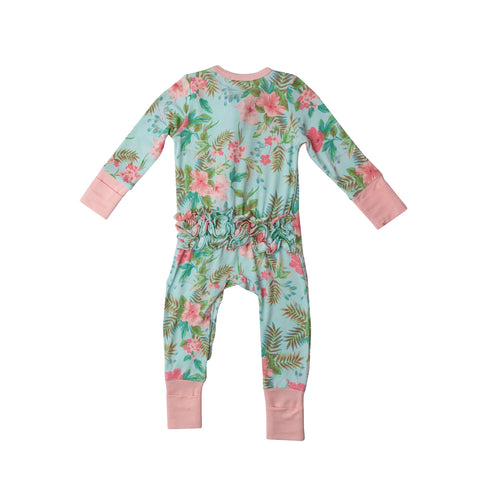 Coverall (Zipper) - Vintage Hibiscus