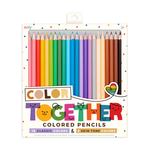 Colored Pencils - Color Together (18 Classic Colors + 6 Skin Tone Colors)