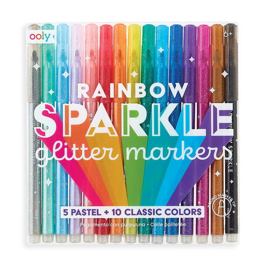 Glitter Markers - Rainbow Sparkle (15 Set)
