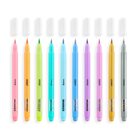 Color Lustre - Metallic Color Brush Markers (Set of 10)