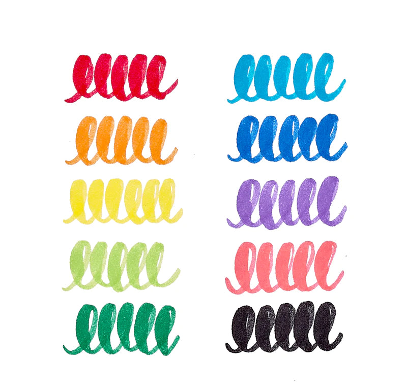 Markers - Big Bright Brush Tip Set Of 10 Colors