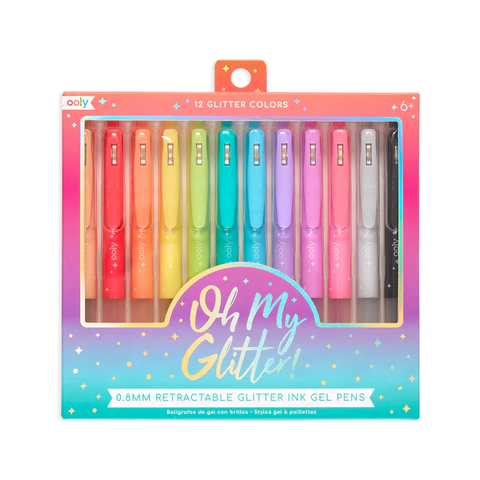 Pens - Oh My Glitter! 12 Pack Retractable Glitter Gel (0.8mm)